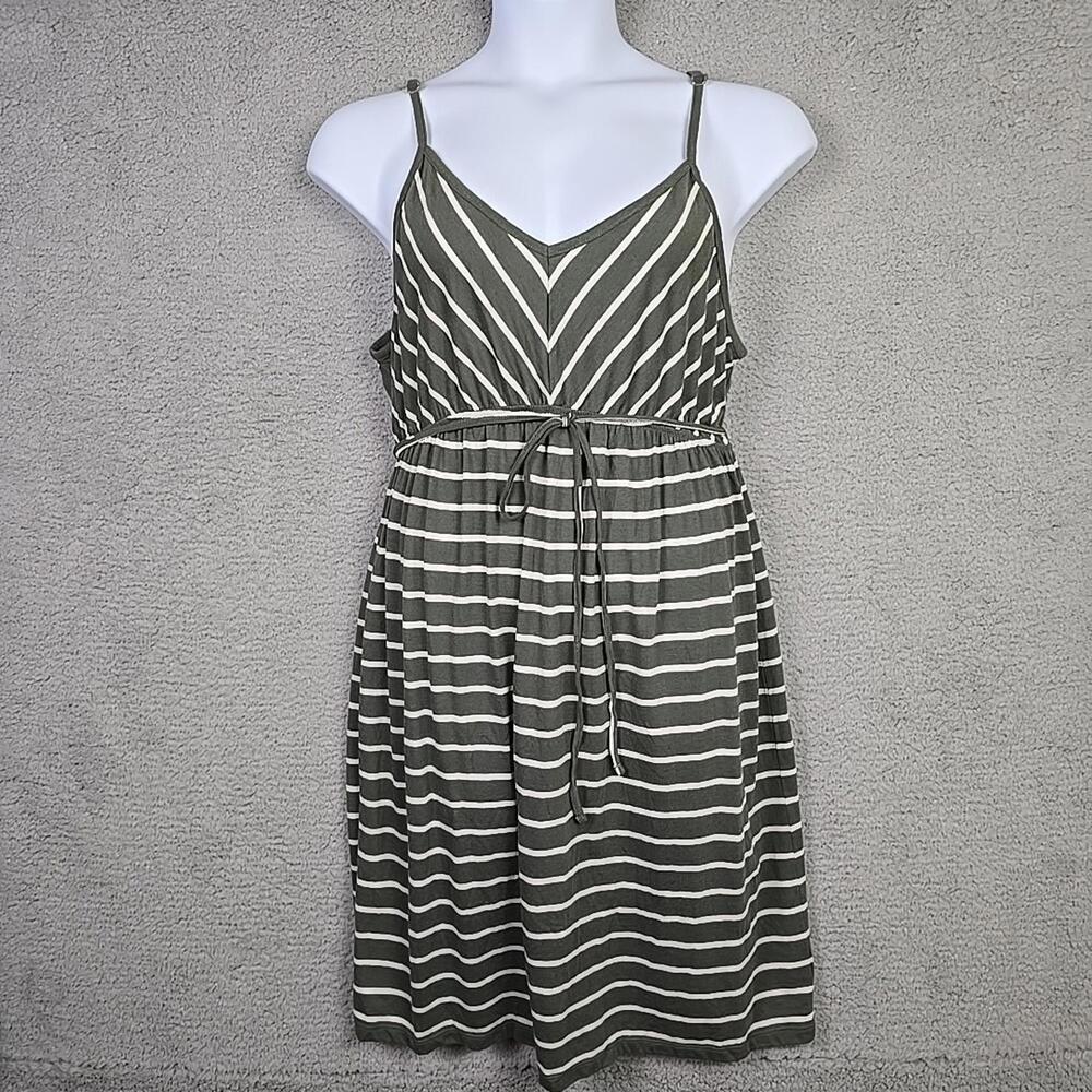 Motherhood MaternityStriped Grey Stripe Dress Size XL Sleevless